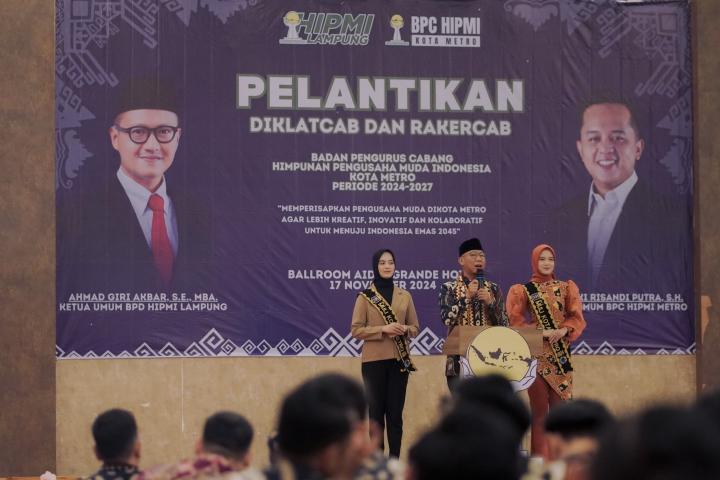 Pelantikan HIPMI Metro, RMD Dorong Pengusaha Lokal Lampung Kuasai Nilai Tambah Komoditas Daerah 