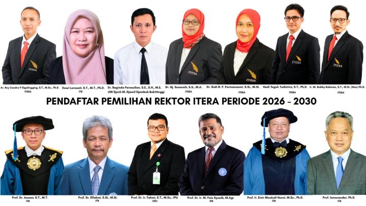 Pendaftaran Bakal Calon Rektor Itera Resmi Ditutup, 13 Kandidat Ikuti Tahapan Seleksi