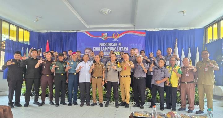 Musorkab XI KONI Lampung Utara Digelar, Ansyori Sabak Terpilih sebagai Ketua Periode 2026–2030