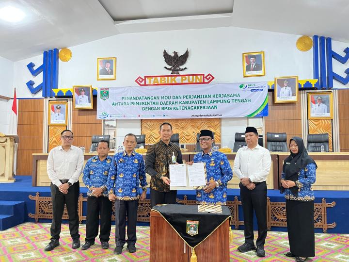 BPJS Ketenagakerjaan Lampung Tengah Bersama Pemkab Lampung Tengah Tegaskan Komitmen Untuk Perkuat Penyelenggaraan Jaminan Sosial Ketenagakerjaan 