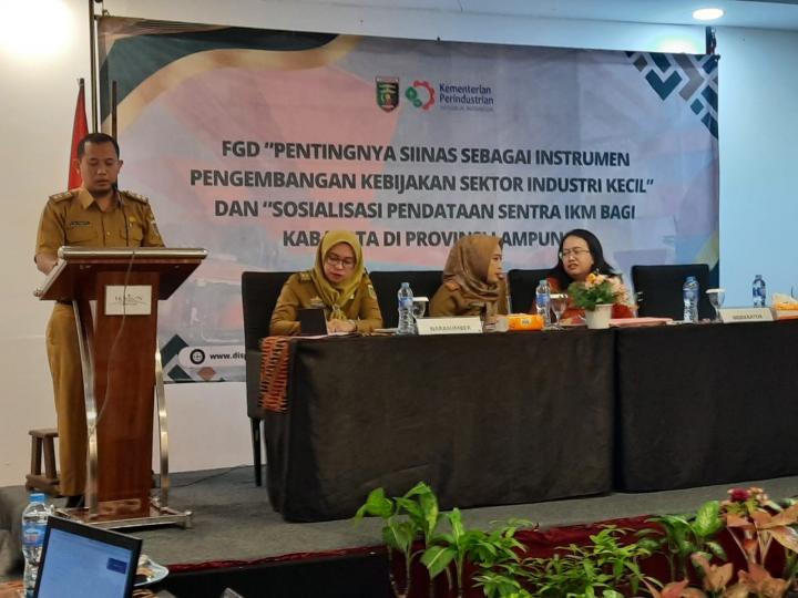Dinas Perindustrian dan Perdagangan Provinsi Lampung Gelar FGD Pentingnya SIINas dan Sosialisasi Pendataan IKM 