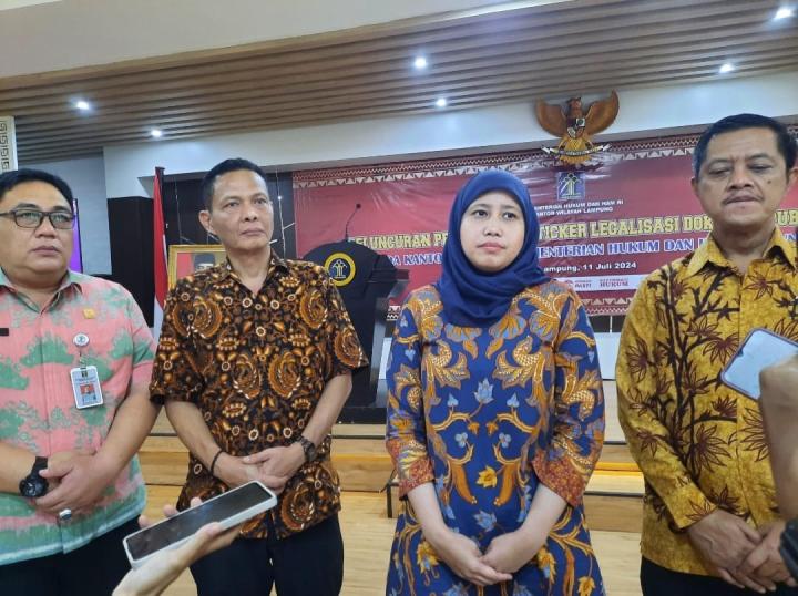 Kanwil Kemenkumham Lampung Gelar Peluncuran Pencetakan Sticker Legalisasi Dokumen Publik 