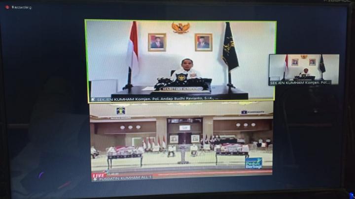 Matangkan Persiapan Bakti Sosial, Kemenkumham Lampung Ikuti Gladi Bersih dan Arahan Pelaksanaan 