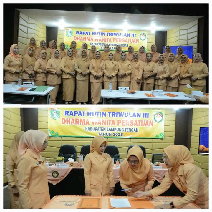Ny. Indria Ardito Apresiasi Peran DWP dalam Pembangunan Lampung Tengah, Hadiri Rapat Rutin