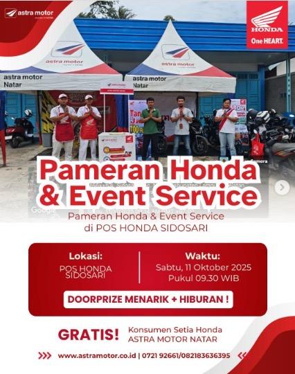 Astra Motor Natar Hadirkan Pameran Honda & Event Service di Pos Honda Sidosari   