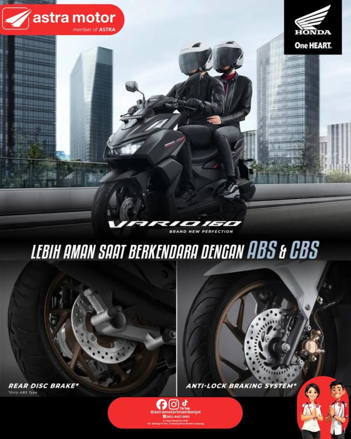 Astra Motor Imam Bonjol Ungkap Keunggulan Fitur Keselamatan Honda Vario 160: Lebih Aman dengan ABS & CBS