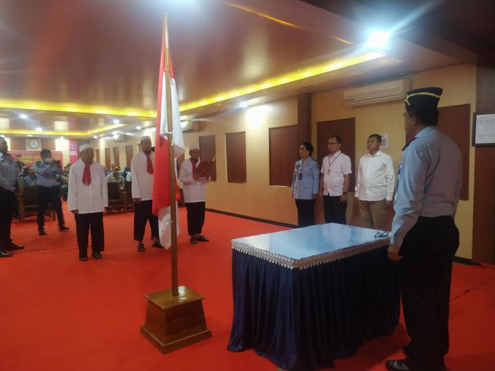 Tiga Narapidana Terorisme (Napiter) Lapas Kelas I Bandar Lampung Mengucapkan Ikrar Setia Kepada NKRI
