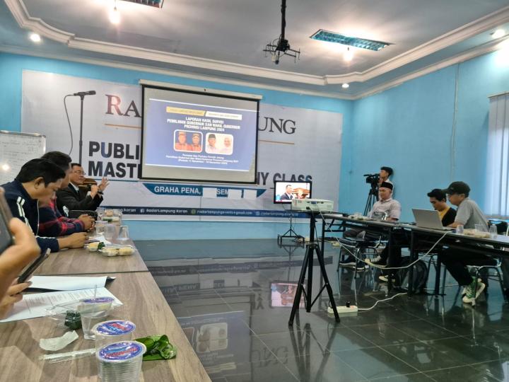 Lembaga Survey Disway Research and Developmen dan RLMG Merilis Survey, Pasangan Cagub Lampung Mirza - Jihan Lebih Unggul  