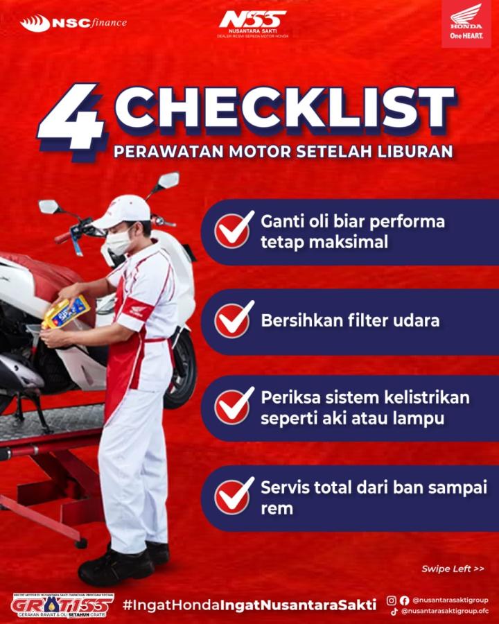 4 Checklist Perawatan Motor Setelah Liburan ala Nss Pringsewu