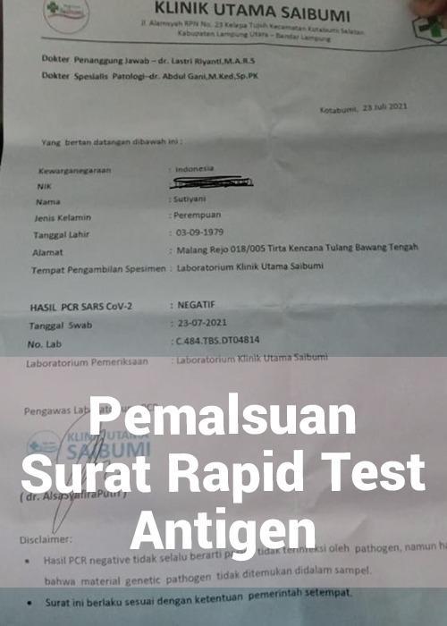 Pemalsuan surat Covid-19, Ketua SMSI Lampung minta Proses Hukum harus di lanjutkan