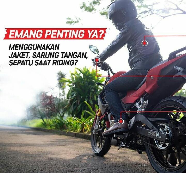 Pentingnya menggunakan jaket sarung tangan dan sepatu saat riding !!!