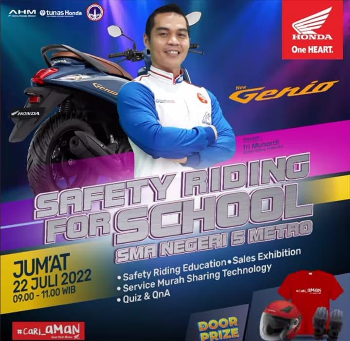 Tunas Honda dan Jaringannya NSS Kedaton Sukses Menggelar Webinar Safety Riding For School SMAN 5 Metro