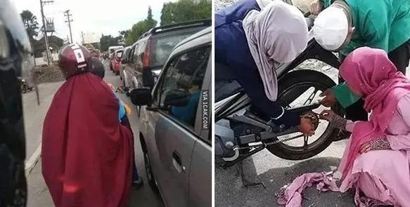 TDM Kotabumi Hati Hati Baju Masuk Ke Jari Sepeda Motor 