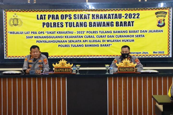 Polres Tulang Bawang Barat Gelar Lat Pra Ops Sikat Krakatau 2022