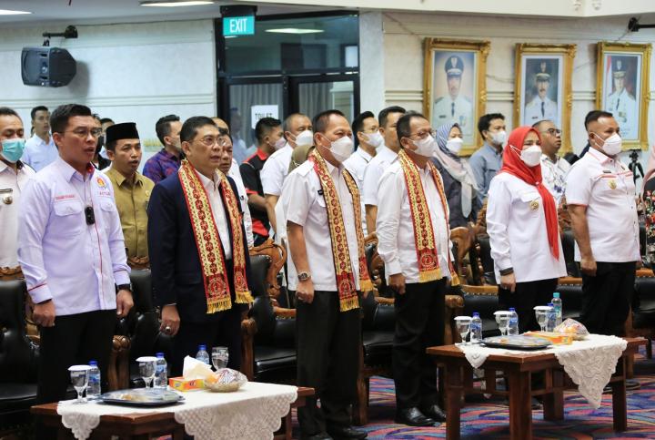 Bupati Lamsel Nanang Ermanto Hadiri Pelantikan Pengorov PERCASI Masa Bakti 2022-2026