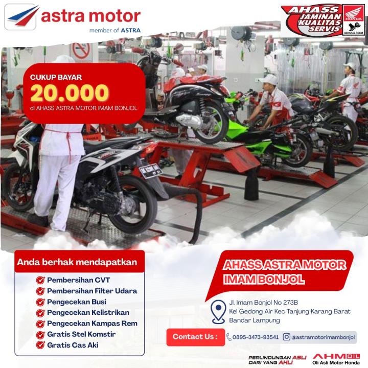 AHASS Astra Motor Imam Bonjol Hadirkan Paket Servis Ringan Cukup Bayar Rp20 Ribu