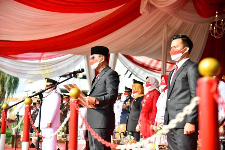 Mingrum Gumay Menjadi Petugas Pelaksana Pembacaan Teks Proklamasi pada Upacara HUT RI ke-77