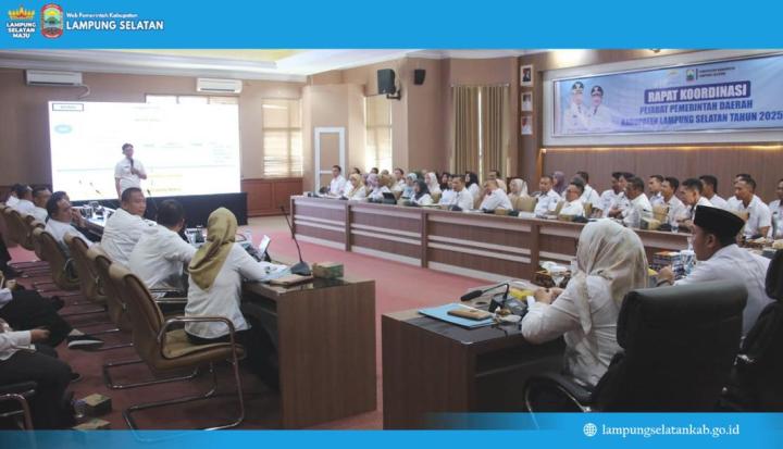 Pemkab Lampung Selatan Gelar Rapat Koordinasi Bulanan di Aula Krakatau 
