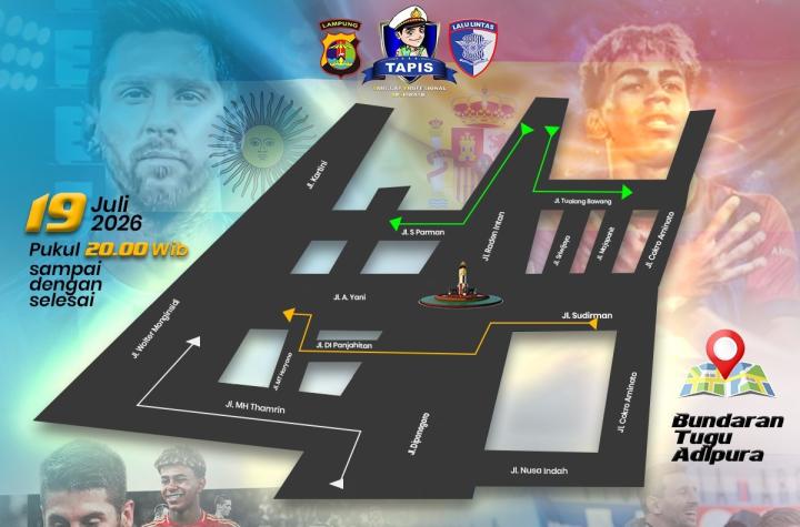 Nobar Final Piala Dunia 2026, Sejumlah Ruas Jalan Menuju Tugu Adipura Dialihkan