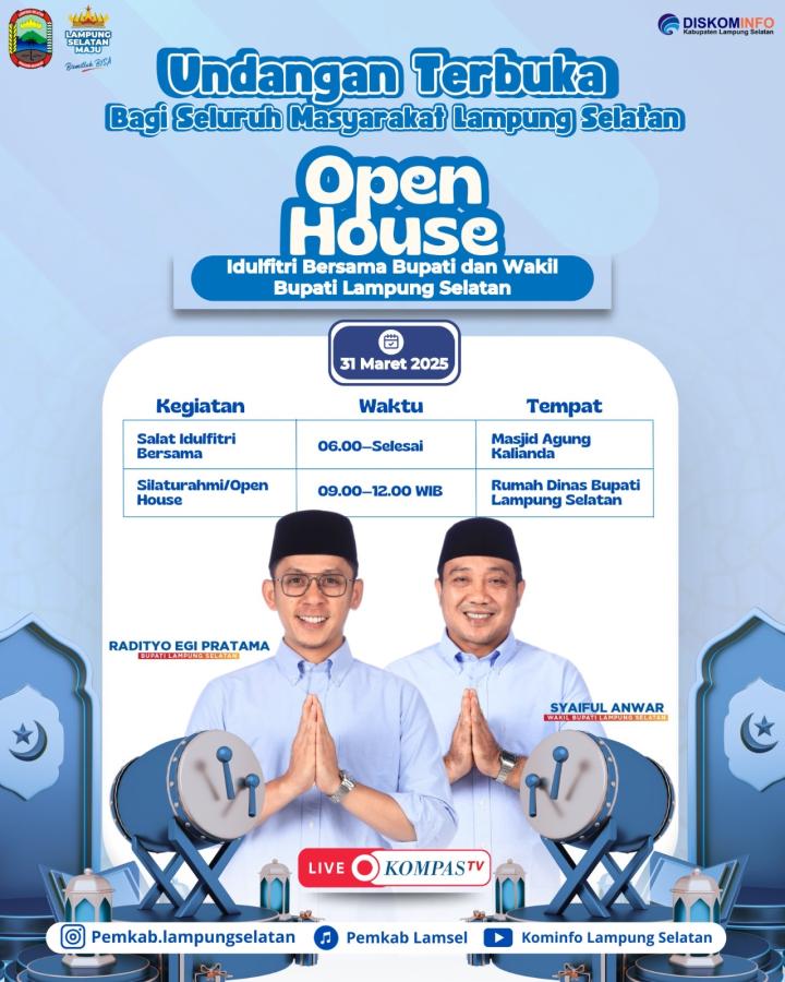 Live di Kompas TV, Bupati Egi Akan Salat Idulfitri 1446 H di Masjid Agung Kalianda   