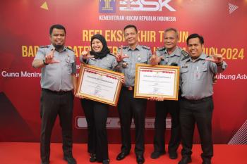 Refleksi Akhir Tahun BSK Kemenkumham, Kanwil Lampung Borong Dua Penghargaan Sekaligus 