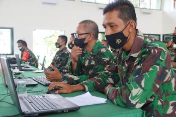 Kodim 0429/Lamtim Ikuti Vicon Sops TNI Dalam Rangka Sosialisasi dan Pelatihan Aplikasi Silacak dan inaRISK