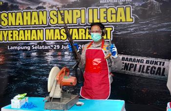 Berantas Street Crime, Polda Lampung Musnahkan 166 Senjata Api Rakitan