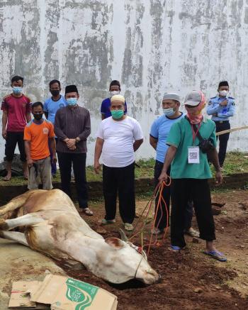 Usai Sholat Ied, Lapas Metro Sembelih Hewan Qurban