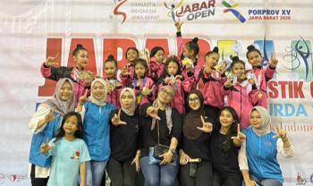 Atlet Gimnastik Lampung Borong 15 Emas di Jabar Gimnastik Open 2025
