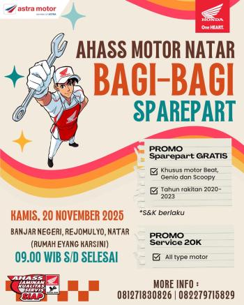 AHASS Astra Motor Natar Gelar Program Bagi-Bagi Sparepart untuk Warga Natar