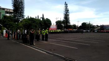 Live Report: Polresta Bandarlampung Gelar Apel Kesiapan Malam Tahun Baru 2022