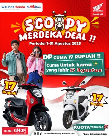 Spesial Ulang Tahun Kemerdekaan, Astra Motor Natar Hadirkan Promo DP Cuma 17 Rupiah untuk Kamu yang Lahir 17 Agustus!