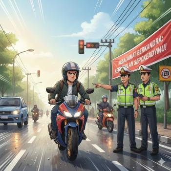 Bahaya Kecepatan Berlebih: Tim Safety Riding TDM Edukasi Pengendara Motor Agar Lebih Tertib di Jalan Raya