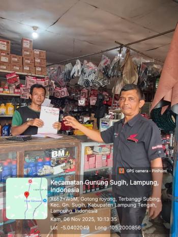 Kunjungan Dealer Honda ke Toko Suku Cadang di Kecamatan Gunung Sugih, Lampung