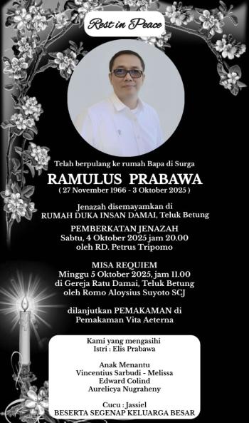 Berita Duka: Ramulus Prabawa Berpulang ke Rumah Bapa di Surga
