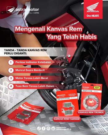 Astra Motor Edukasi Konsumen Mengenali Tanda Kanvas Rem yang Telah Habis   