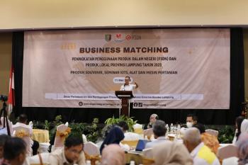 Sekretaris Daerah Provinsi Lampung Buka Acara Business Matching Pelaku Usaha IKM