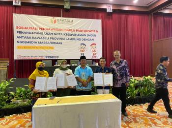 SMSI-Bawaslu Lampung Teken MoU Awasi Pemilu 2024