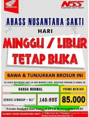 AHASS NSS Kedaton Tetap Buka di Hari Minggu dan Hari Libur