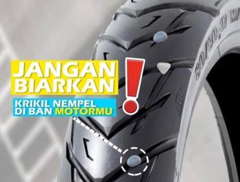 Ban Motor Honda Kotor dan Terselip Kerikil, Jangan Dibiarkan   