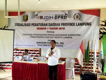 Ketua DPRD Lampung Gelar Kegiatan Sosialisasi Peraturan Daerah (Sosperda) No. 1 Tahun 2019