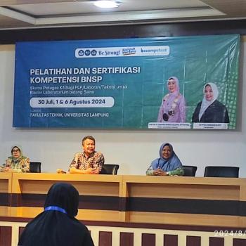 Unila Gelar Pelatihan dan Sertifikasi K-3 BNSP untuk Laboran dan Teknisi