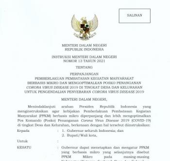 Pemerintah Kembali Intruksikan PPKM Skala Mikro Di Perpanjang 