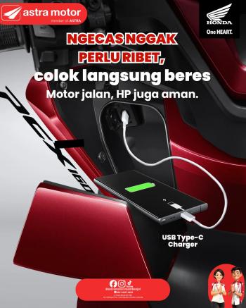 Solusi Anti Lowbat, Astra Motor Imam Bonjol Unggulkan Fitur USB Type-C Charger pada PCX 160
