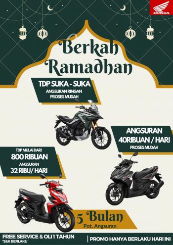 Promo Honda Berkah Ramadhan, TDP Suka SukaÂ 