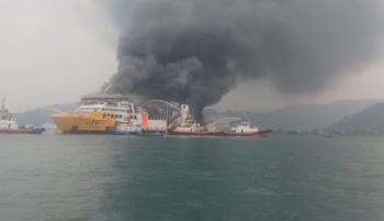 KMP Batu Mandi Terbakar di Perairan Merak, Tim SAR Dikerahkan