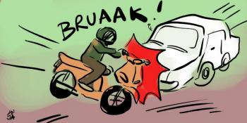 Tabrakan Maut di Argomulyo Cangkringan, Seorang Pengendara Motor Meninggal