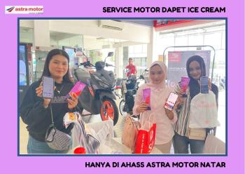 Servis Jadi Makin Segar! AHASS Astra Motor Natar Manjakan Konsumen dengan Free Ice Cream Selama Januari