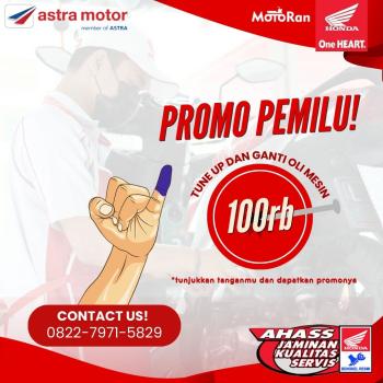 AHASS Berikan Promo Service 100 Ribu Buat Konsumen Yang Ikut Pilkada, Catat Jadwalnya 