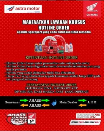 Astra Motor Hadirkan Layanan Khusus Hotline Order Untuk Pemesanan Sparepart Yang Tidak Tersedia 